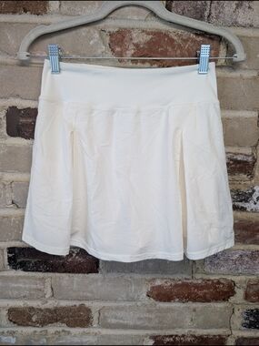 Mono B Cream Athletic Skort with Flared Pleats